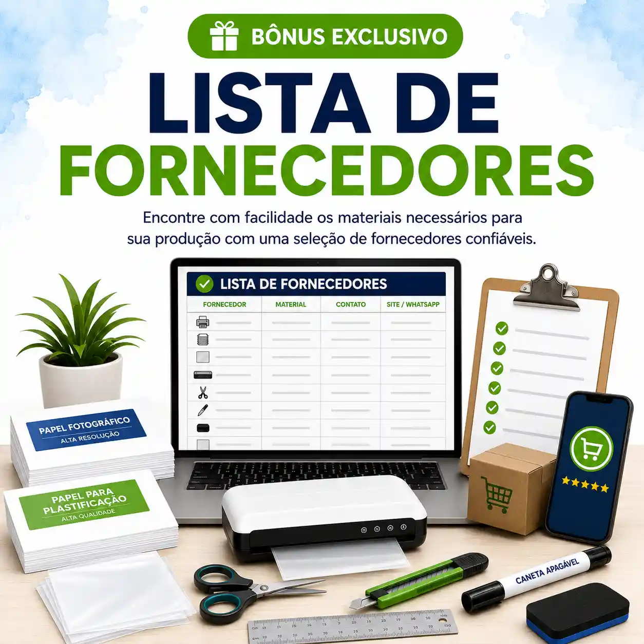 BÔNUS #3 — Lista de Fornecedores