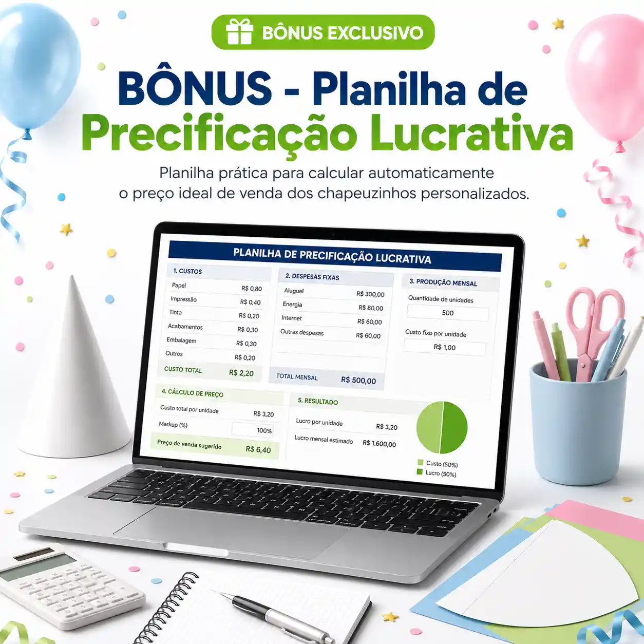 BÔNUS #4 — Planilha de Precificação Lucrativa